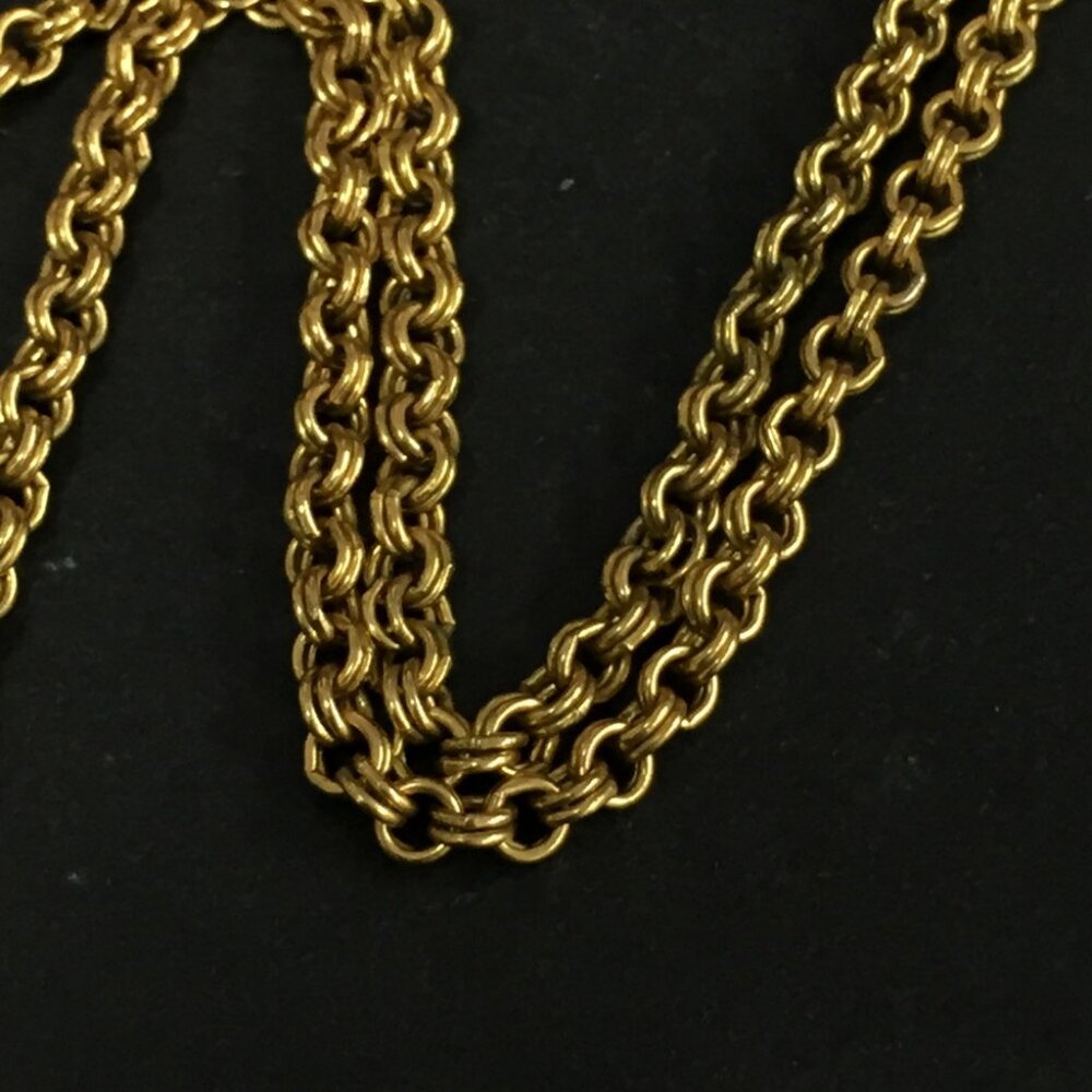 Christian Dior CD Logo Rhinestone Gold Tone Pendant Necklace lux70-100225 - Picture 5 of 8